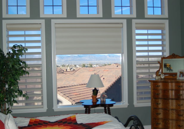 pirouette sheer shades on windows in bedroom in Englewood CO