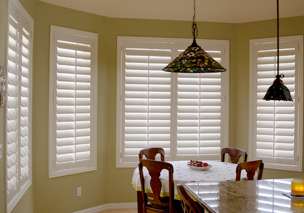 kitchen windows with white plantation shutters in Westminster CO