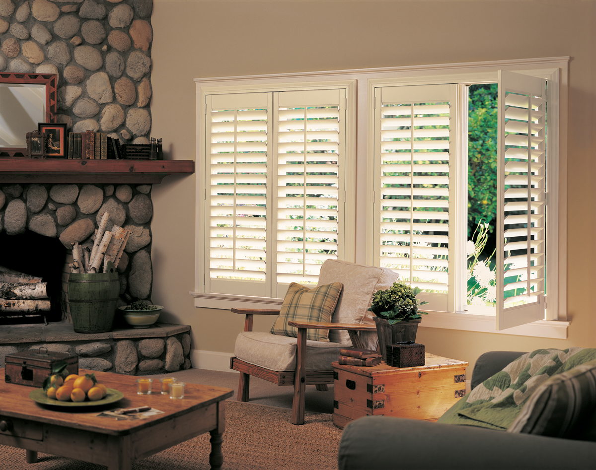 white faux wood shutters in Westminster CO home