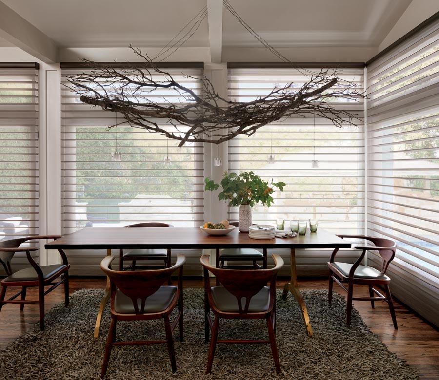 large windows in dining area of Denver, CO home