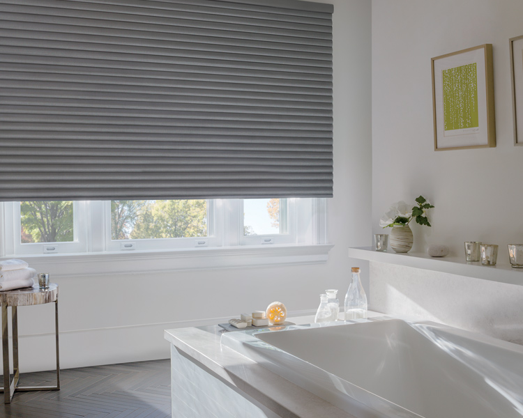 bathroom blackout blinds sonnette shades Hunter Douglas Denver 80206