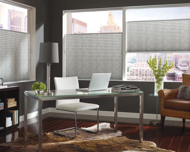 office gray duette honeycomb shades top down blinds Denver 80206