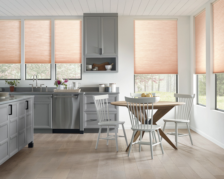 kitchen pink child and pet safe cordless blinds applause honeycomb shades Hunter Douglas Englewood 80113