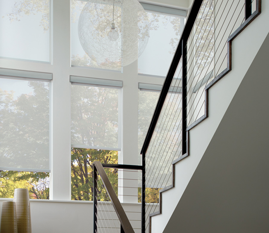 white screen shades for staircase Englewood CO