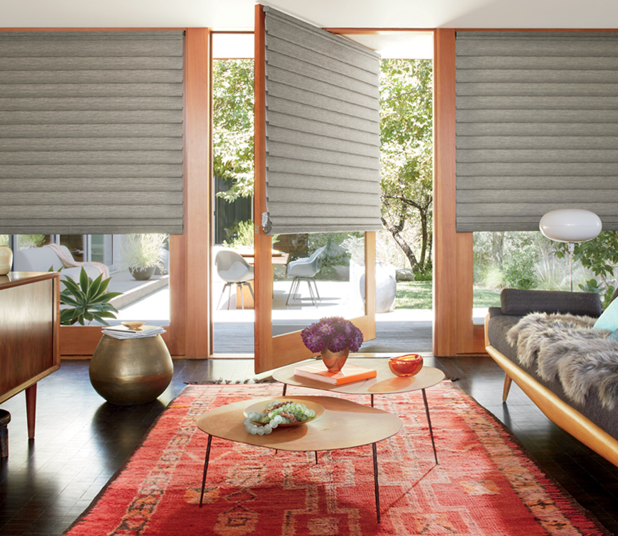 modern roman shades on nano door in Westminster CO