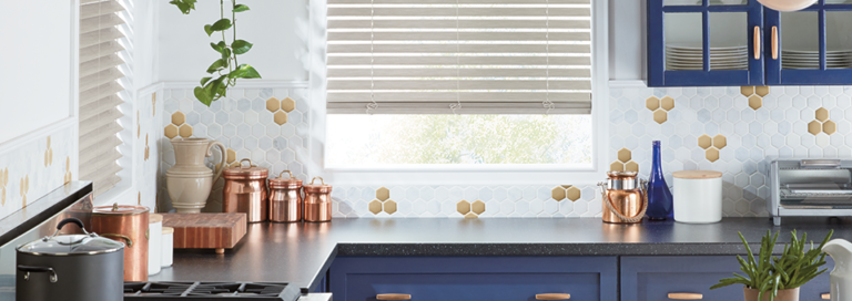 story of blue design kitchen blinds Hunter Douglas Denver 80206