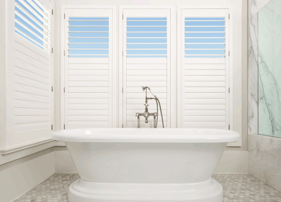 plantation shutters bathroom design Hunter Douglas plantation shutters Englewood 80113