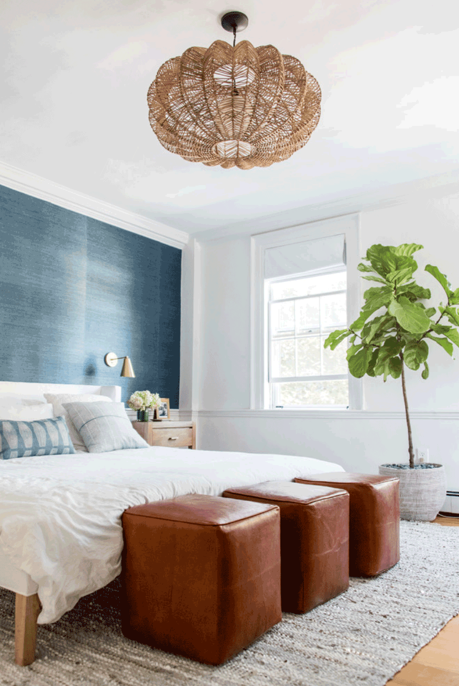 blue and brown bedroom spring color pairings