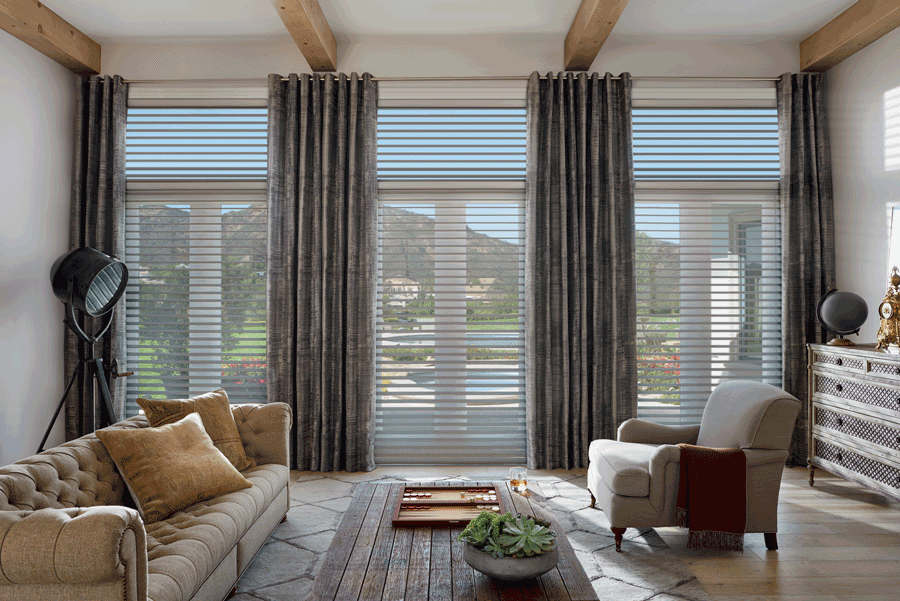 how to cover floor to ceiling windows with see through shades Denver 80206 