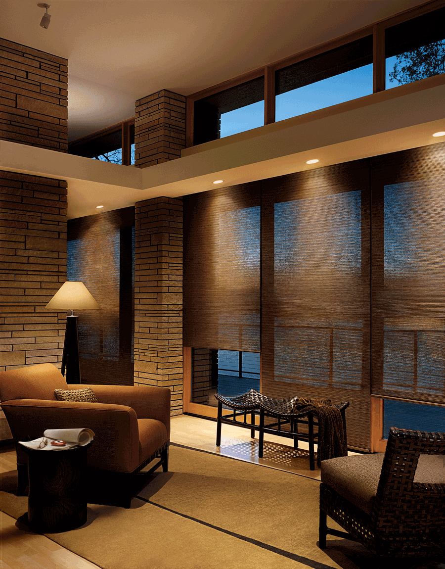 how to cover floor to ceiling windows with motorized blinds Denver 80209