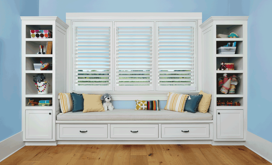 plantation shutters for child safe window treatments Denver CO