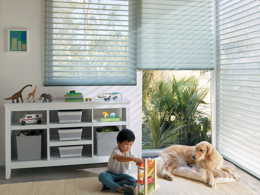 Cordless shades in playroom Centennial, CO