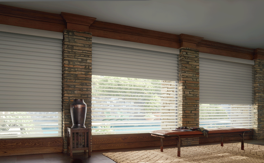 silhouette shades with secondary blackout roller shade