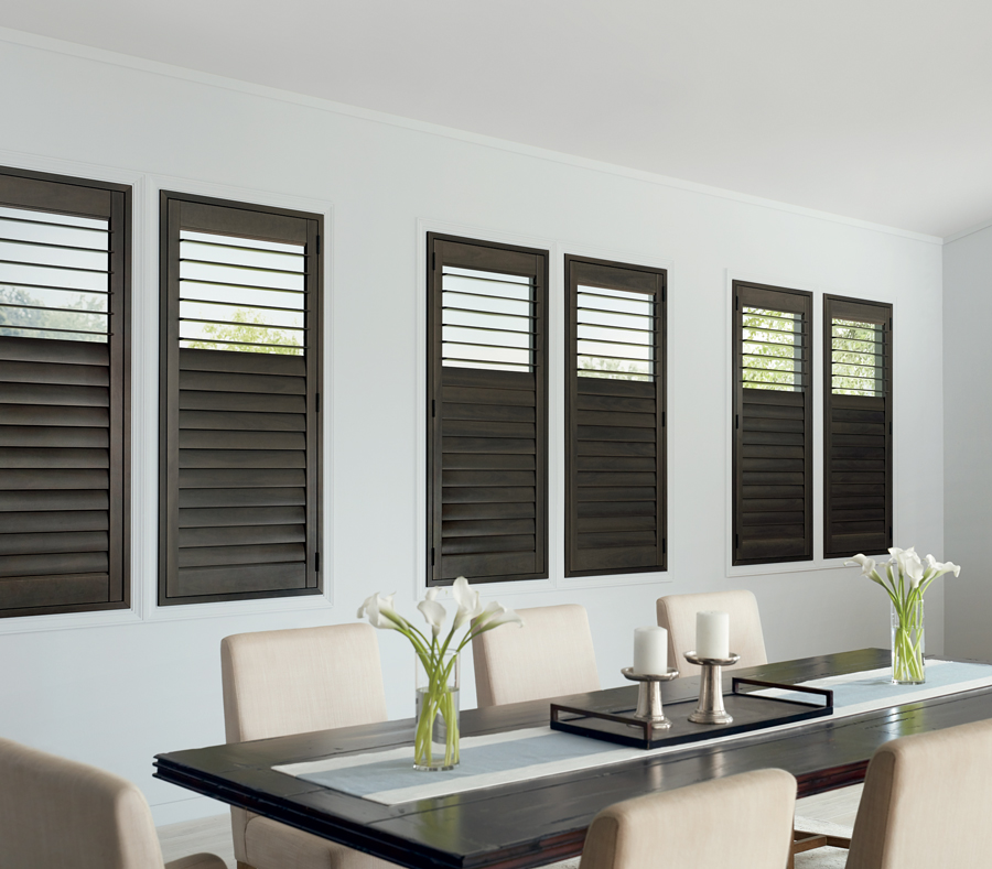 Split tilt shutters in dining room to improve holiday gatherings in denver co 