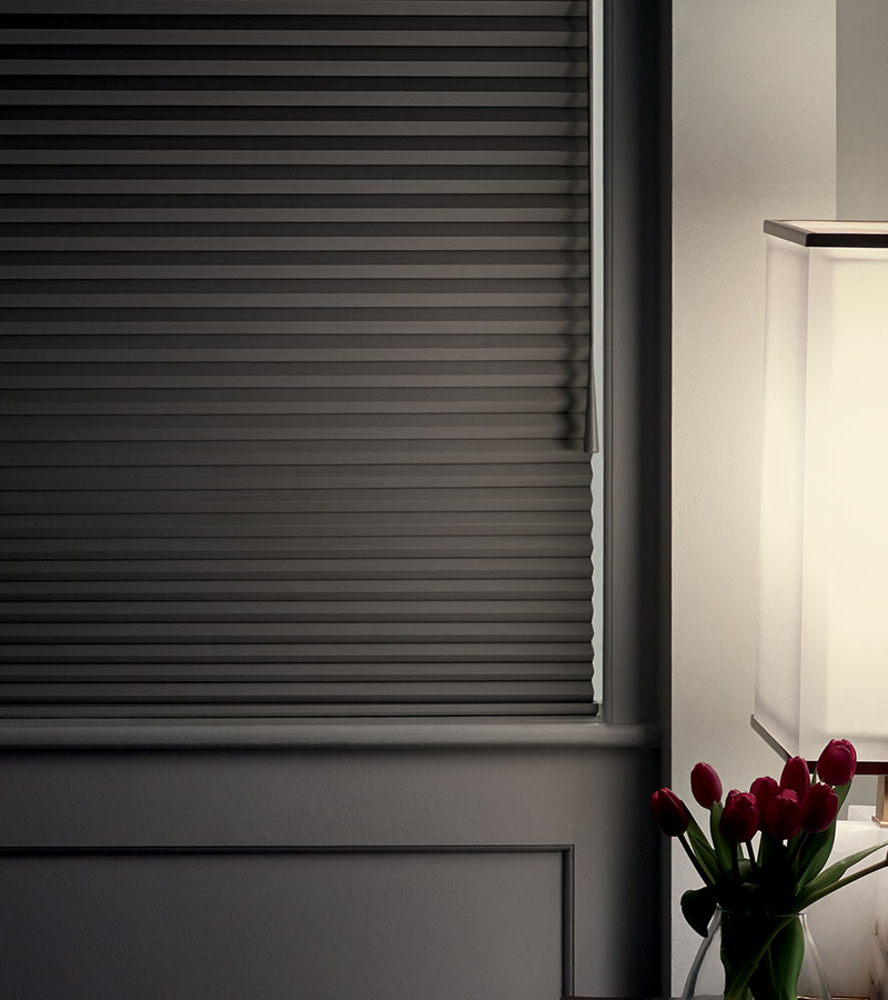 room darkening and energy efficient window shade by Hunter Douglas with easy opening wand in Summit County, CO