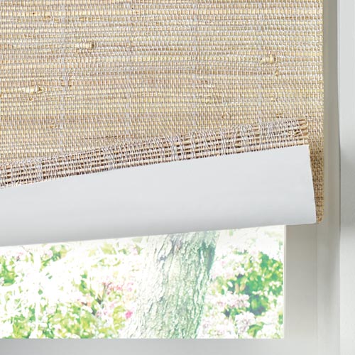 woven organic shade with backing for extra light control