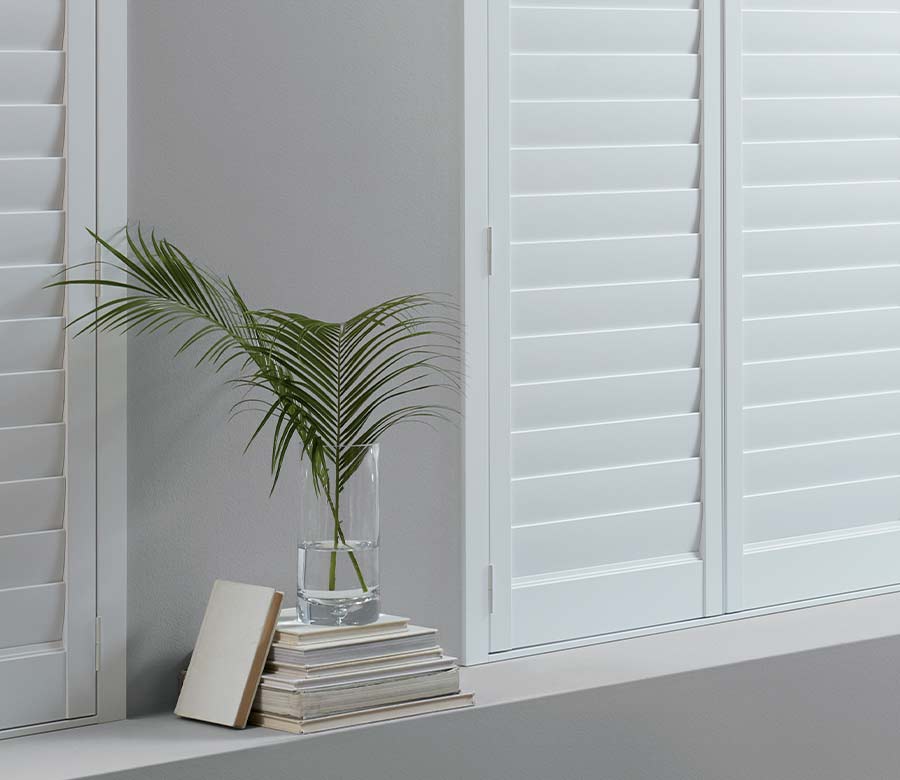 detail of closed energy efficient shutters in Summit County, CO