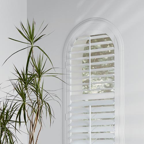 arched window with open shutters