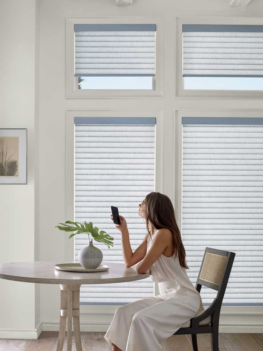 White Sonnette Cellular Roller Shades