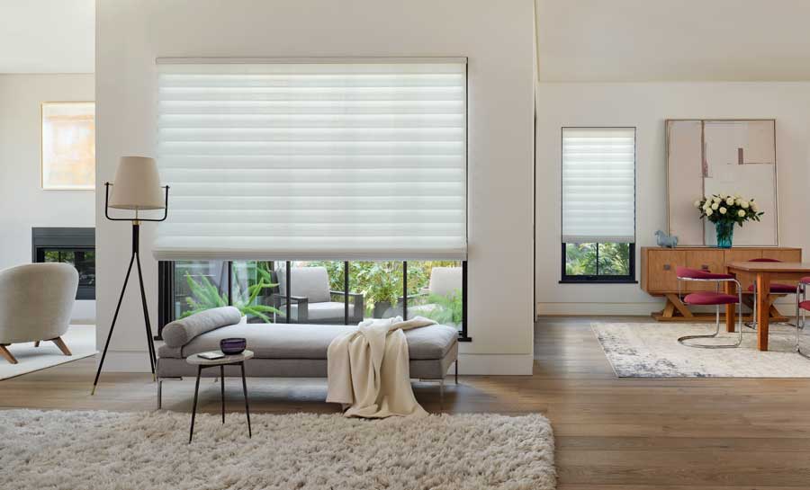 roman shades on large windows