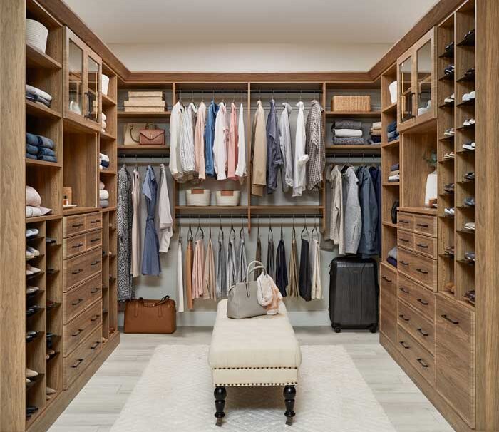 custom closet storage system in Denver home