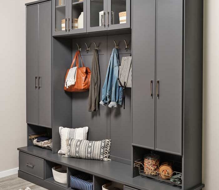 mudroom bench with hooks and cubbies
