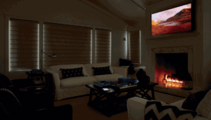 dual shades in action for living room window treatments in Denver