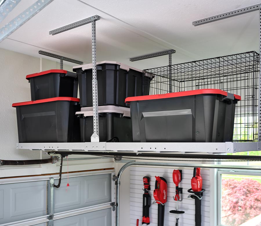 ceiling high storage for bins in Hilltop CO garage