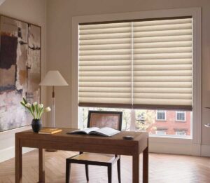 Vignette modern roman shades home office Westminster CO