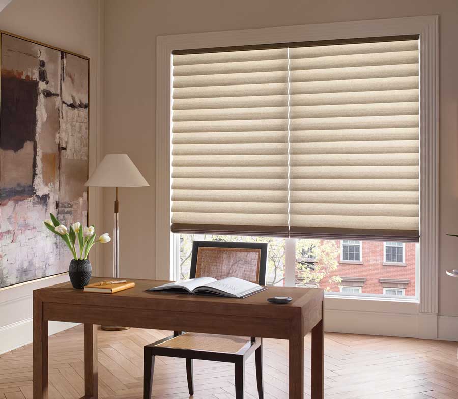 Vignette modern roman shades home office Westminster CO