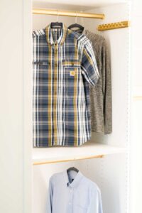 double hang bar to maximize closet space in Denver home