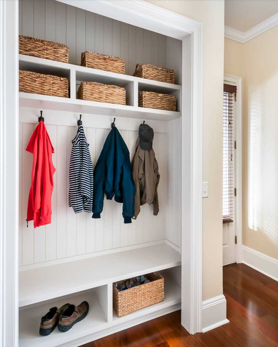 front closet turned into mudroom nook