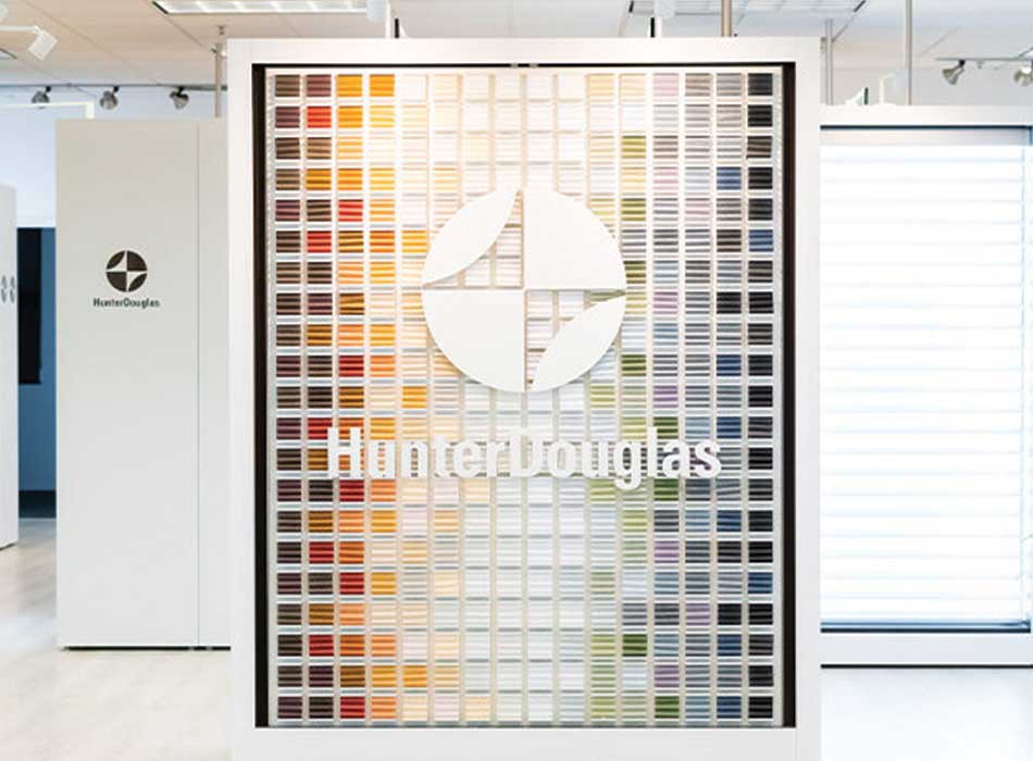 hunter douglas display rocky mountain shutters shades and closets showroom