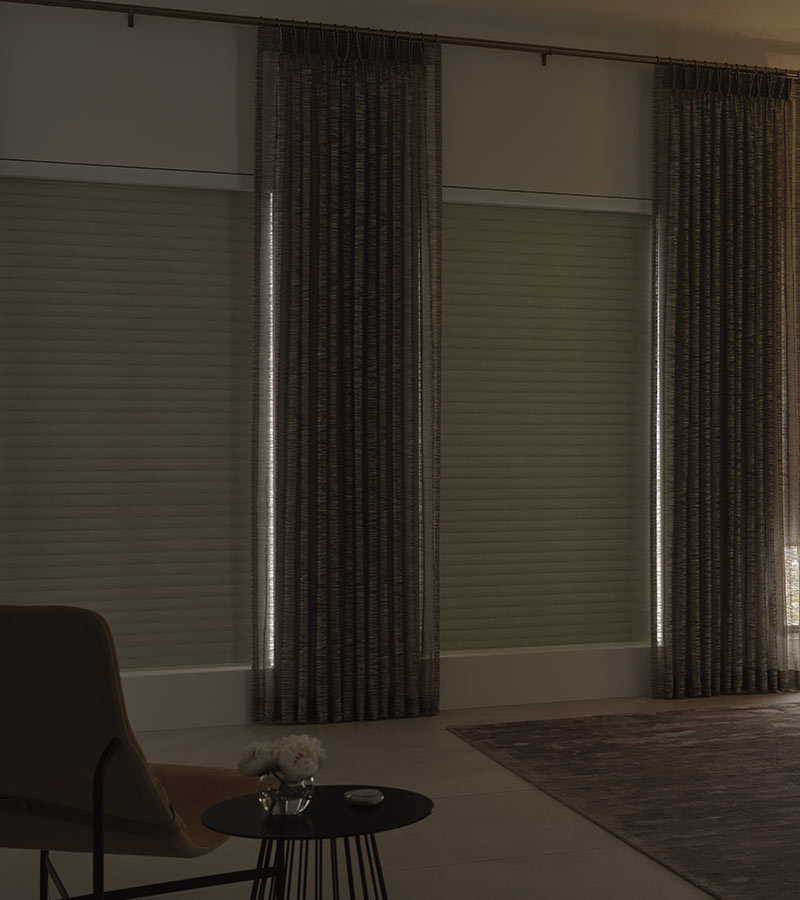 drapery with window shades in bedroom paired with drapery in rocky mountain shutters shades and closets