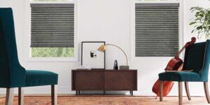 blue chairs with blinds for pantone color inspiration