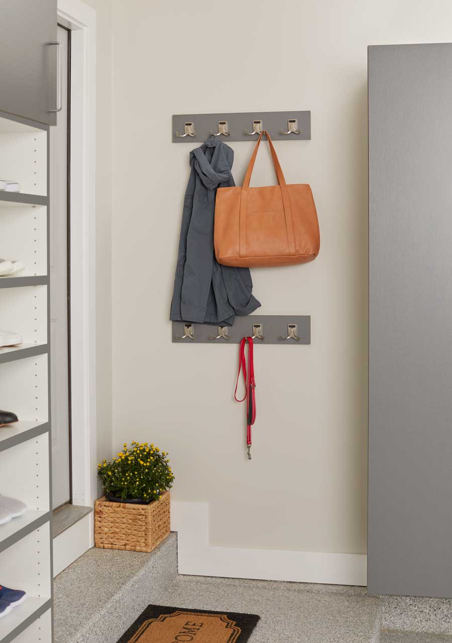 double hanging for coats and outdoor gear with custom closet solutions in Denver