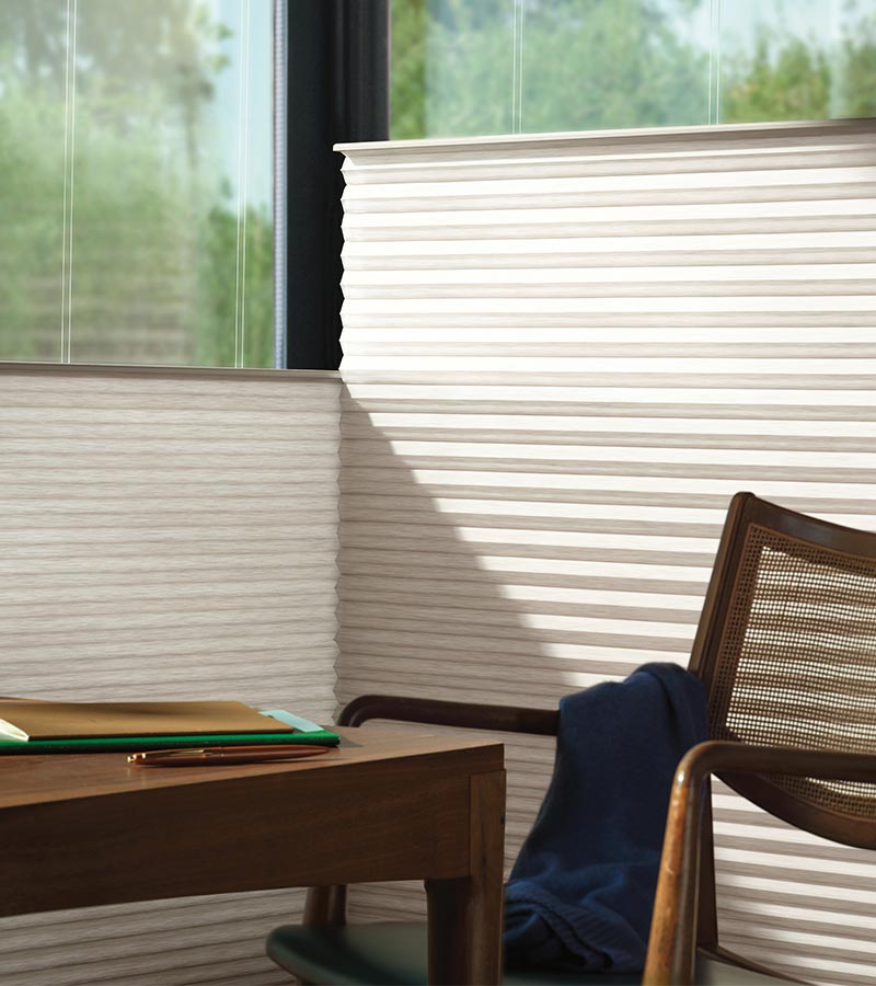 home office cream top down bottom up shades