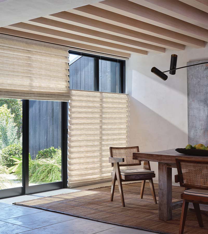 dining room beige top down bottom up shades