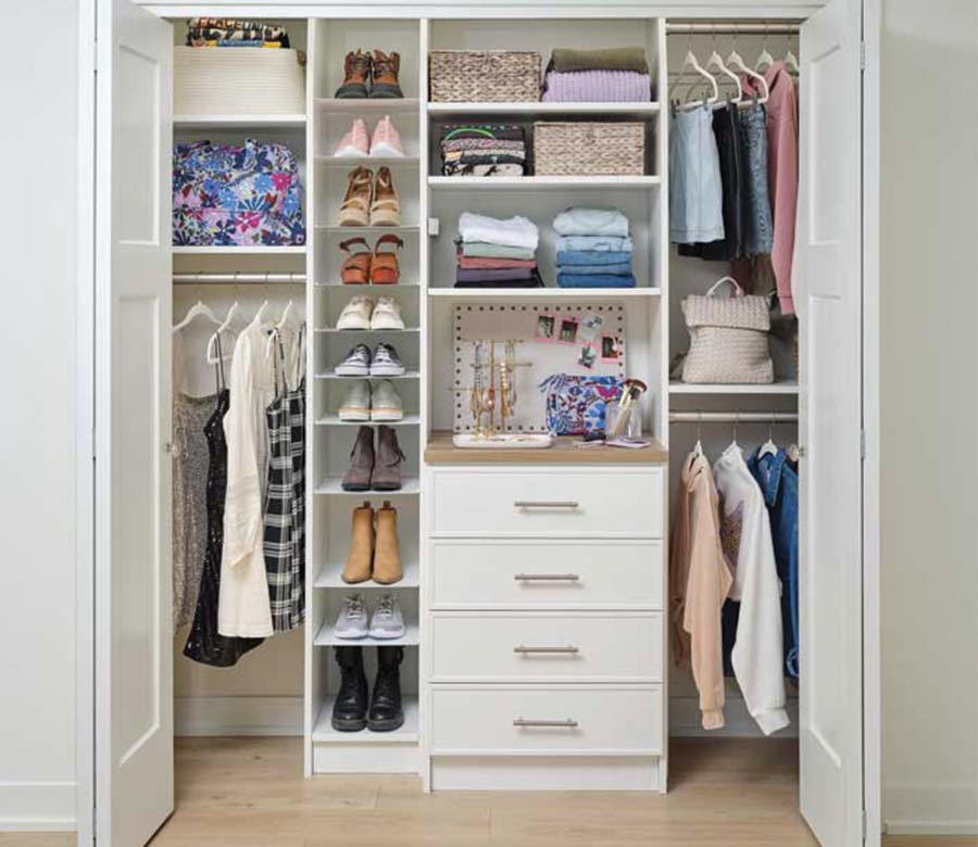 reach in closet in bedroom
