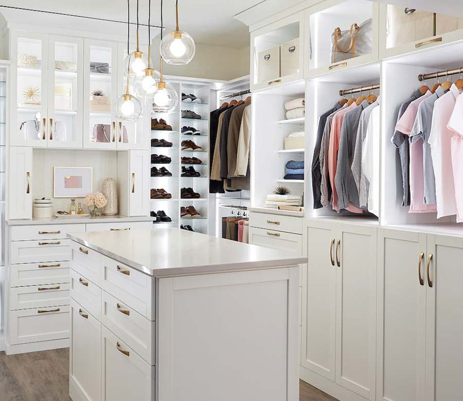 custom white built in closet