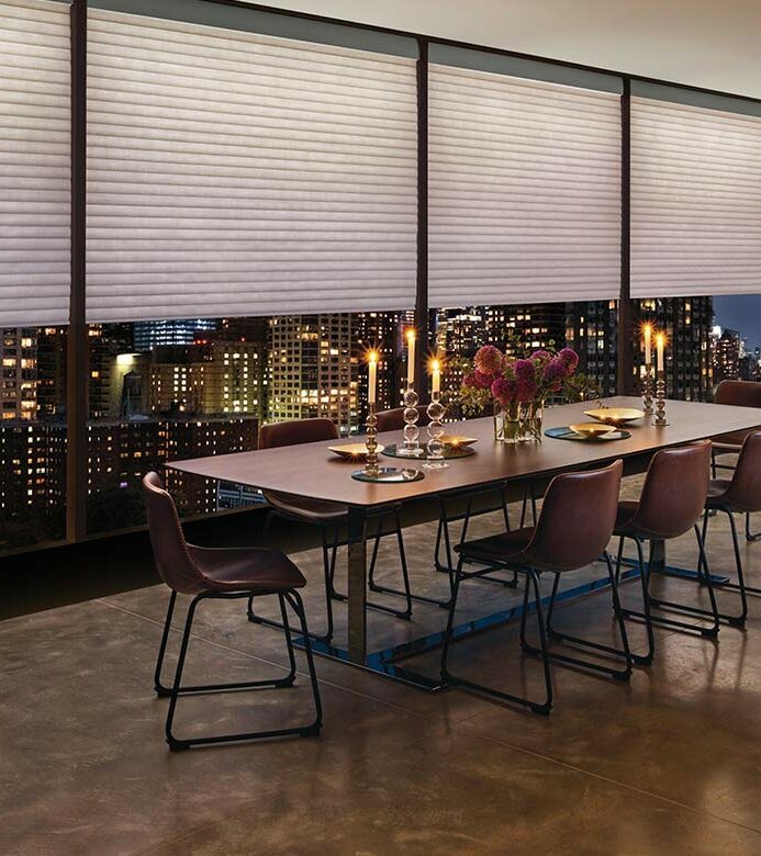 aura-illuminated-shades-cellular-roller-shades-hunter-douglas-rocky-mountain-shutters-and-shades window shades with backlit feature in Denver