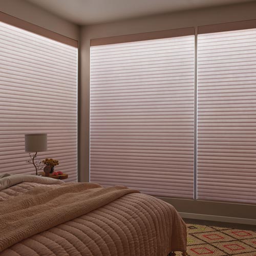 illuminated cellular roller shades with integrated LED lighting