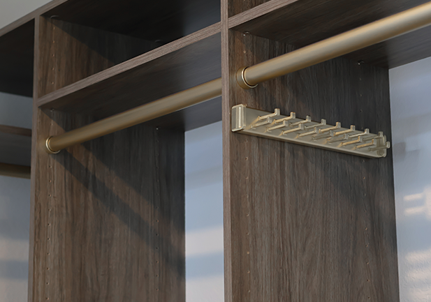 tie organization storage option for walk-in closet
